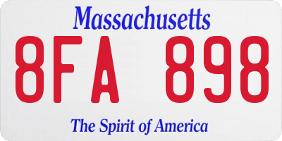 MA license plate 8FA898