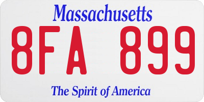 MA license plate 8FA899