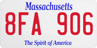 MA license plate 8FA906