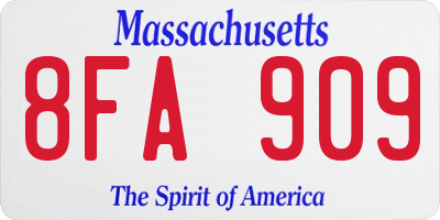 MA license plate 8FA909