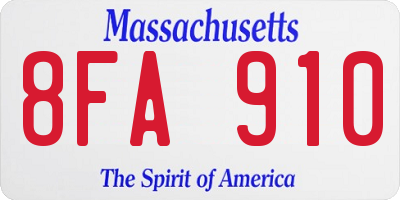 MA license plate 8FA910