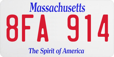 MA license plate 8FA914