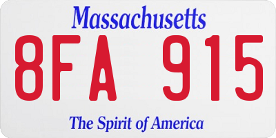 MA license plate 8FA915