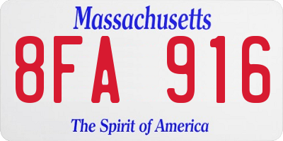 MA license plate 8FA916