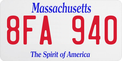 MA license plate 8FA940