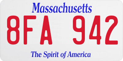 MA license plate 8FA942