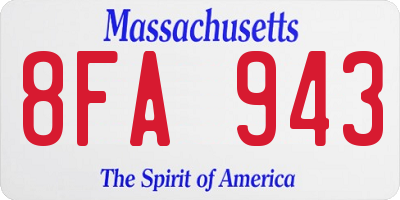 MA license plate 8FA943