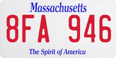 MA license plate 8FA946