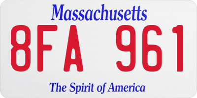 MA license plate 8FA961