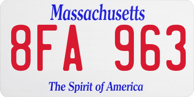 MA license plate 8FA963