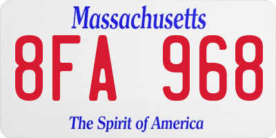 MA license plate 8FA968