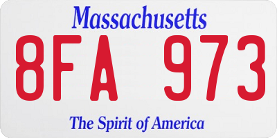 MA license plate 8FA973