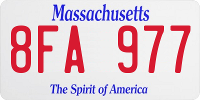 MA license plate 8FA977