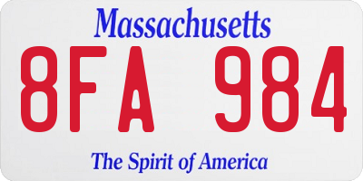 MA license plate 8FA984