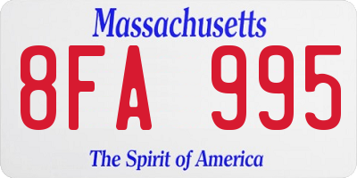 MA license plate 8FA995