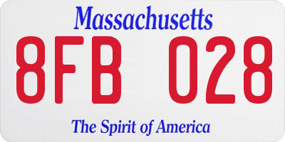 MA license plate 8FB028