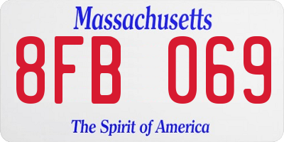 MA license plate 8FB069