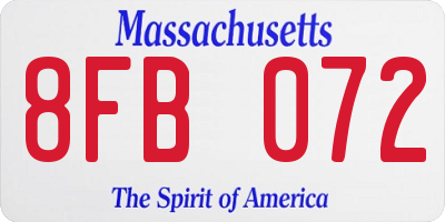 MA license plate 8FB072