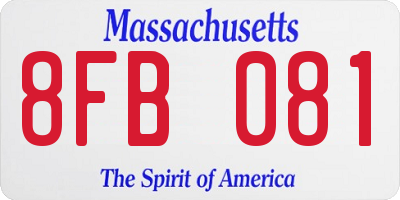 MA license plate 8FB081