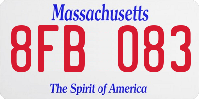 MA license plate 8FB083