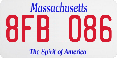 MA license plate 8FB086