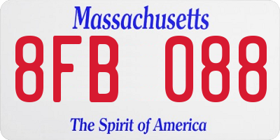 MA license plate 8FB088