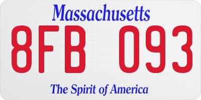MA license plate 8FB093
