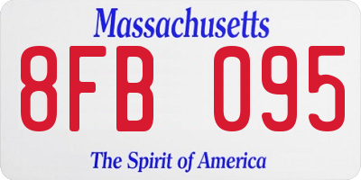 MA license plate 8FB095
