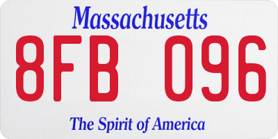 MA license plate 8FB096