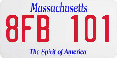 MA license plate 8FB101