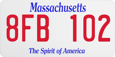 MA license plate 8FB102