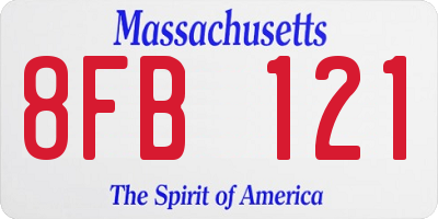 MA license plate 8FB121