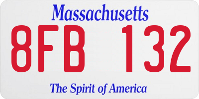 MA license plate 8FB132