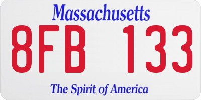 MA license plate 8FB133