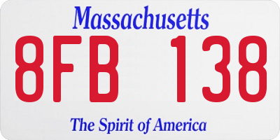 MA license plate 8FB138