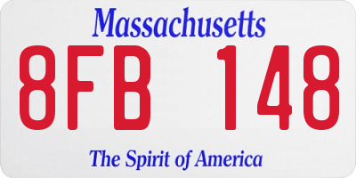 MA license plate 8FB148