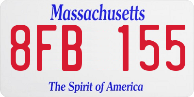 MA license plate 8FB155
