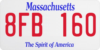 MA license plate 8FB160