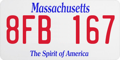 MA license plate 8FB167