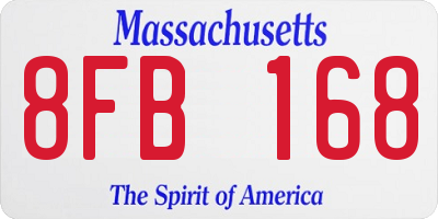 MA license plate 8FB168