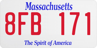 MA license plate 8FB171