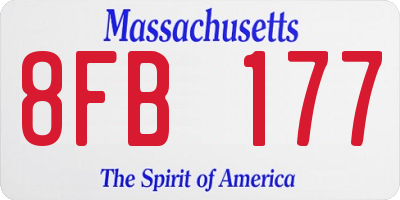 MA license plate 8FB177