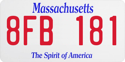 MA license plate 8FB181