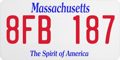 MA license plate 8FB187