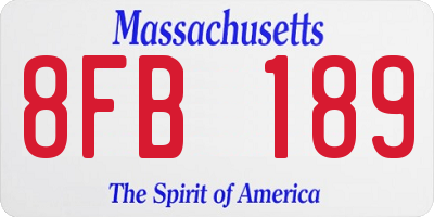 MA license plate 8FB189