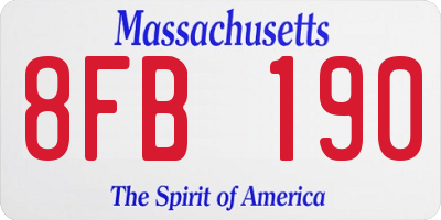 MA license plate 8FB190