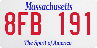 MA license plate 8FB191