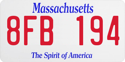 MA license plate 8FB194