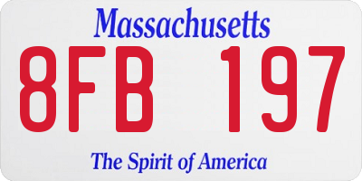 MA license plate 8FB197