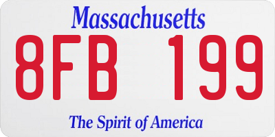 MA license plate 8FB199